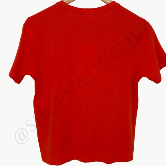 NWT Sézane Conrad Organic Cotton Short Sleeve T-Shirt | Sz Small  | Tangerine - Picture 3 of 11